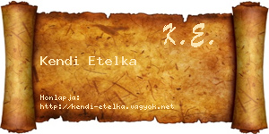 Kendi Etelka névjegykártya